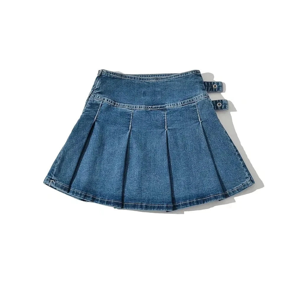 Factory 2024 XS-XL boutique clothing ladies fashion denim jeans pleated womens skirts