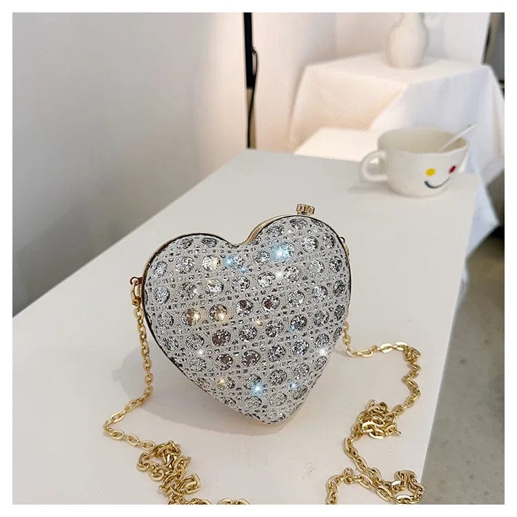 Factory designer 2024 fashion boutique heart shape diamond women's shoulder bags handbags