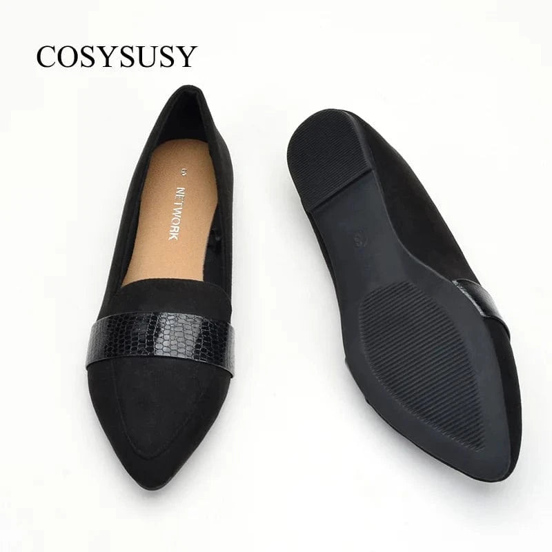 Factory direct sale flat pump shoes beautiful ladies shoes pointed toe women ballerinas lady casual flat shoes