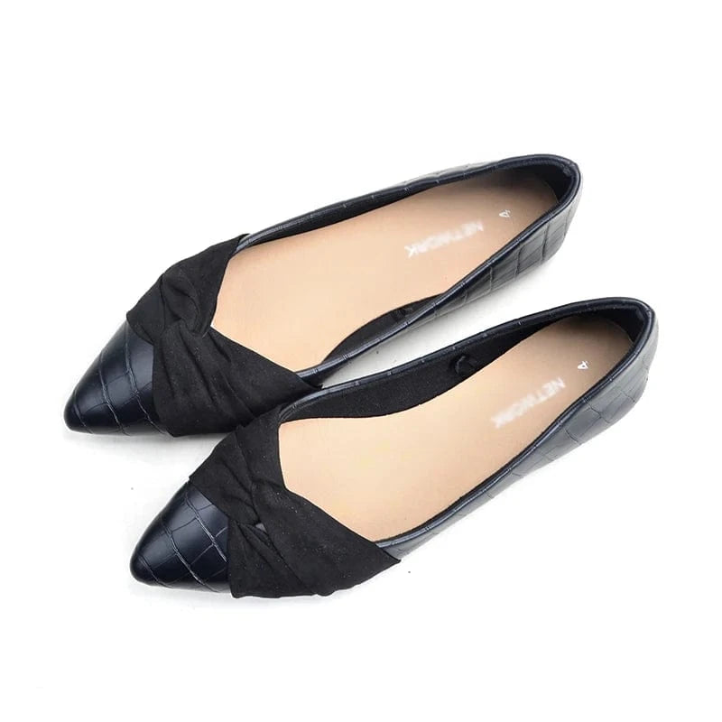 Factory direct sale flat pump shoes beautiful ladies shoes pointed toe women ballerinas lady casual flat shoes