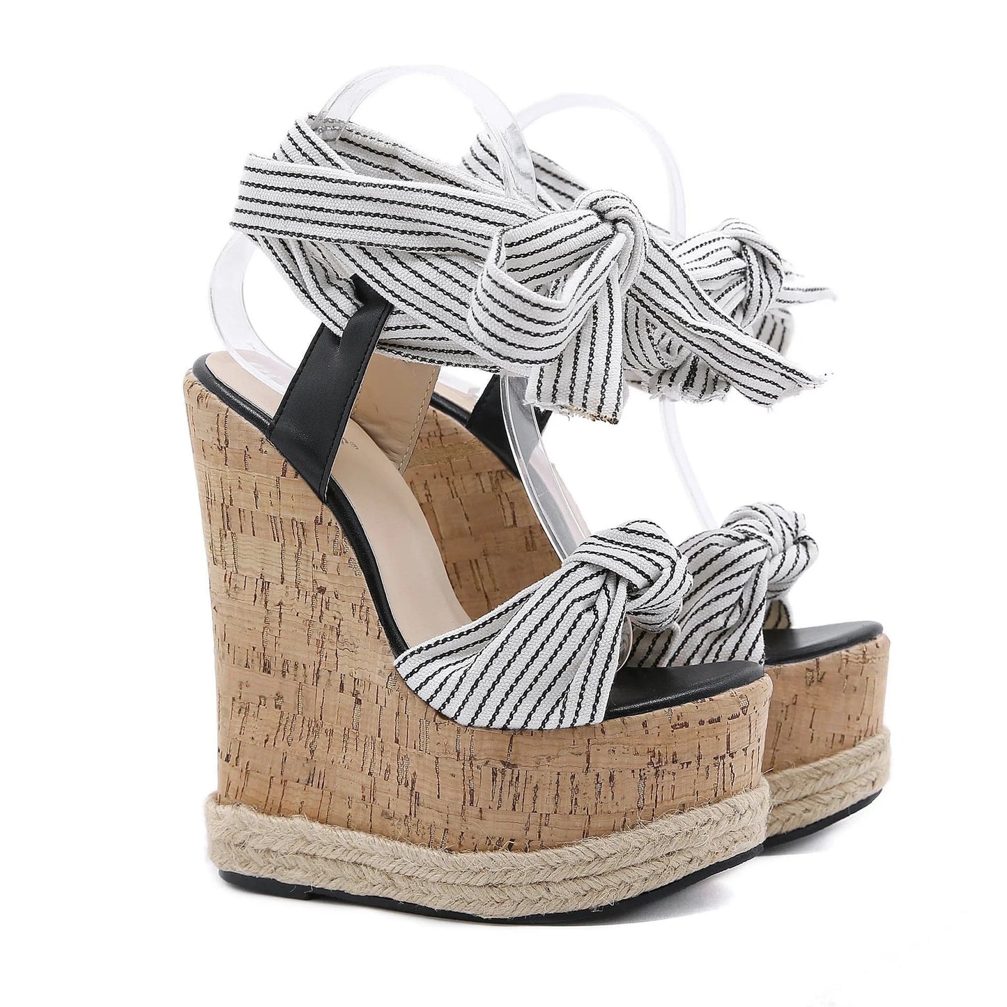 Factory direct supply 2024 Italian new hemp rope slope heel comfortable high heel sandals