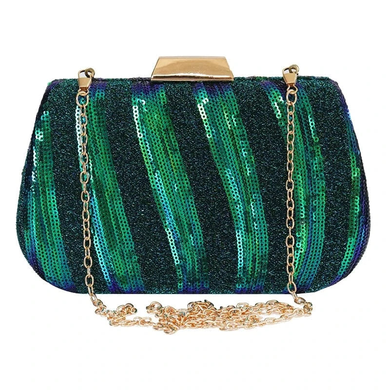 Factory direct wholesale new style embroidery fabric evening bag metal box sequin clutch bag women for party prom banquet