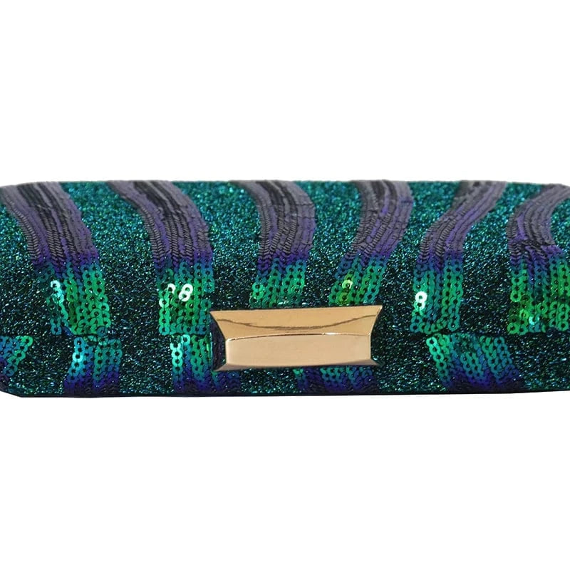 Factory direct wholesale new style embroidery fabric evening bag metal box sequin clutch bag women for party prom banquet