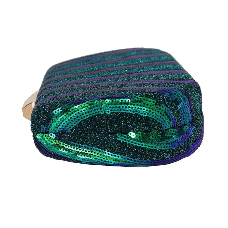 Factory direct wholesale new style embroidery fabric evening bag metal box sequin clutch bag women for party prom banquet
