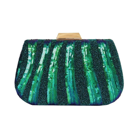 Factory direct wholesale new style embroidery fabric evening bag metal box sequin clutch bag women for party prom banquet
