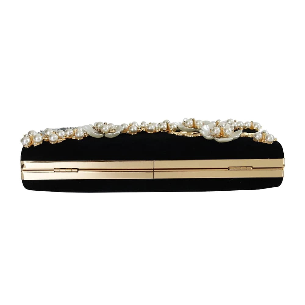 Factory direct wholesale pretty floriation Velour wedding bag party prom ladies gem clutch bag with good quality
