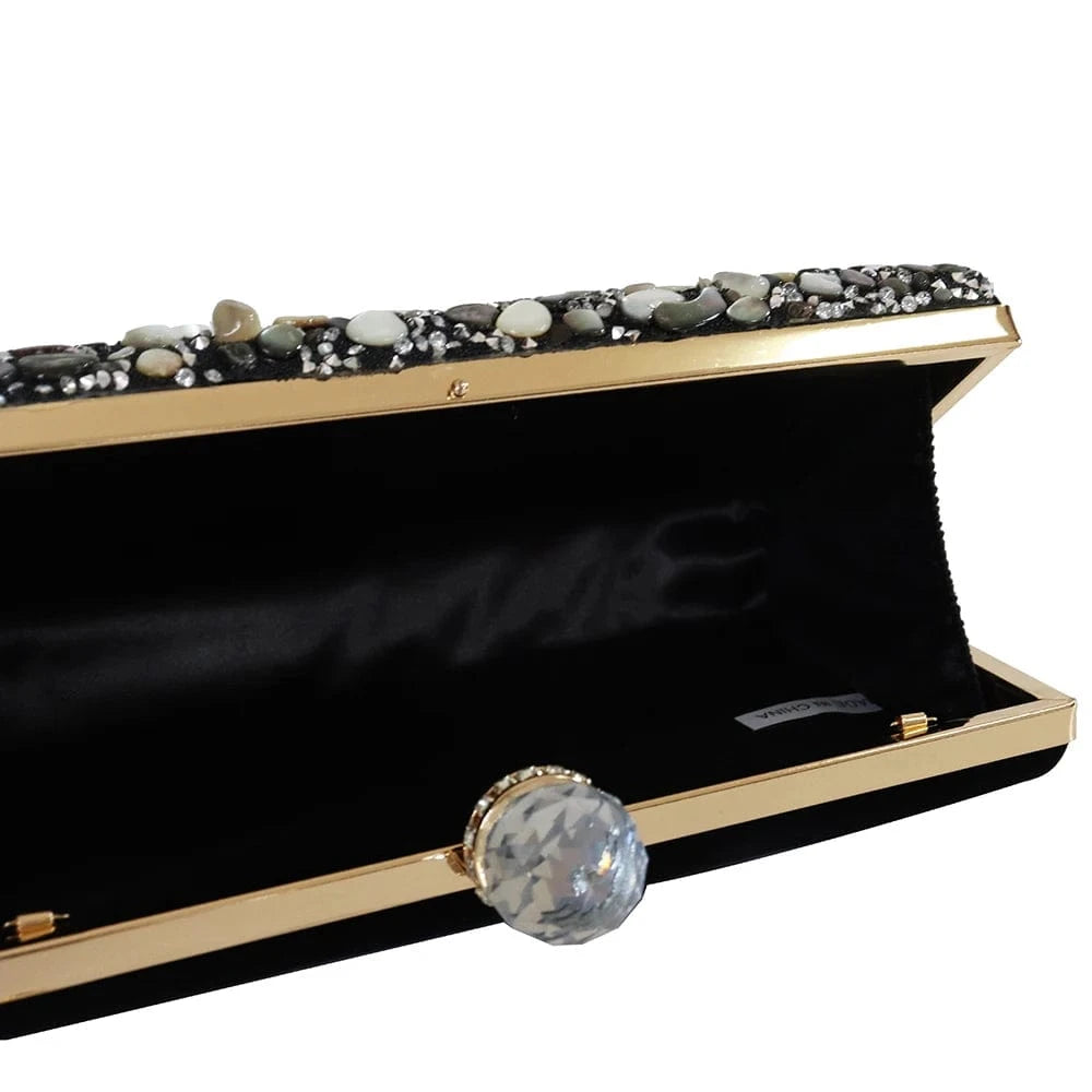Factory direct wholesale pretty floriation Velour wedding bag party prom ladies gem clutch bag with good quality