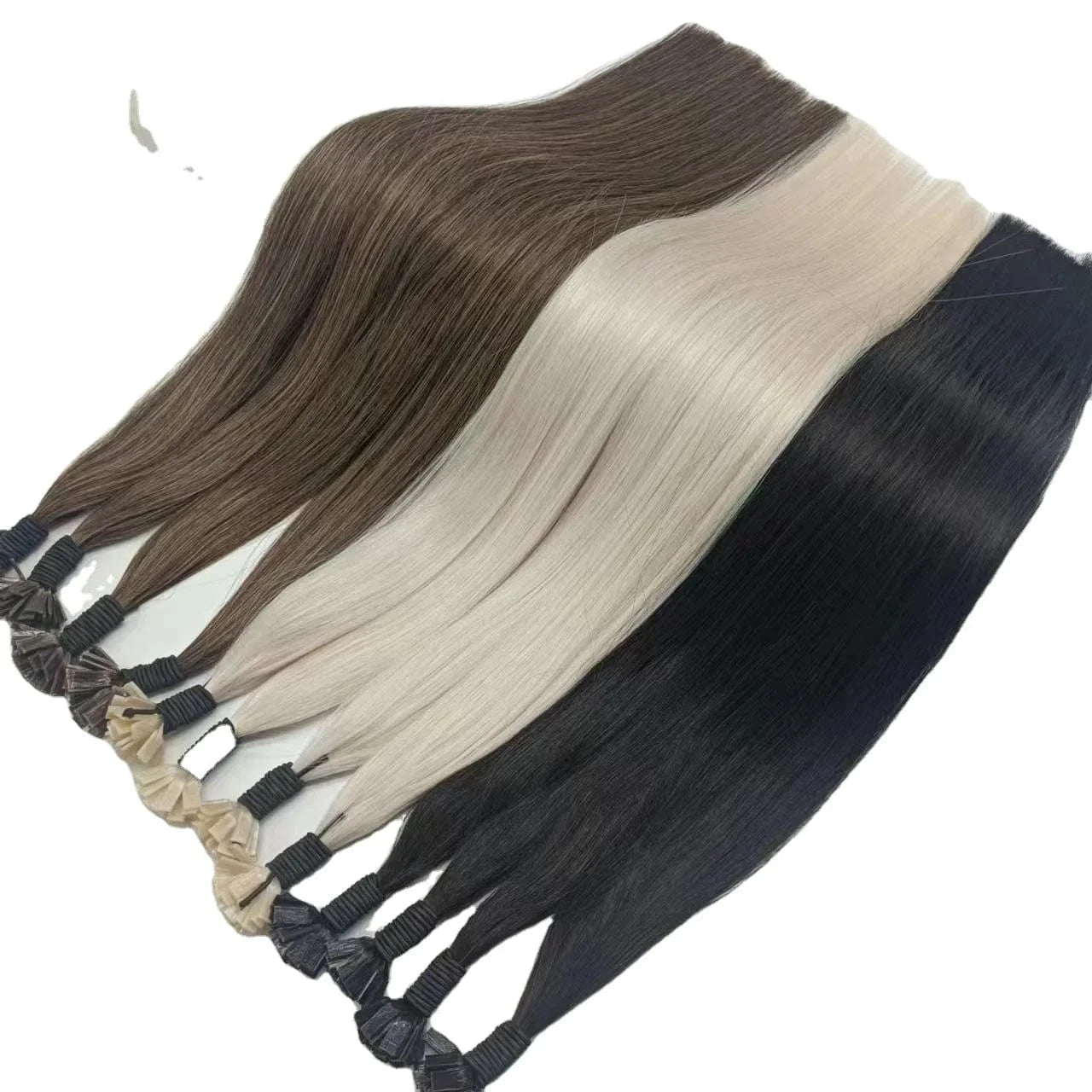 Factory directly sell 100% raw human virgin cuticle hair flat tip keratin hair extensions hot sell in France