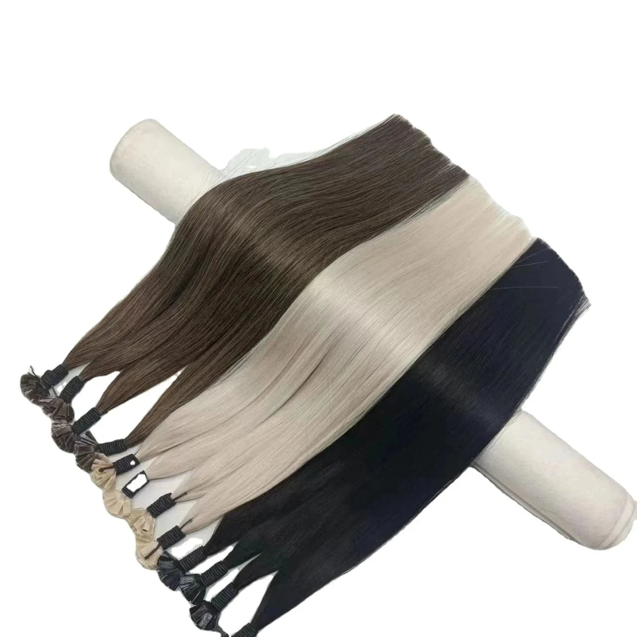Factory directly sell 100% raw human virgin cuticle hair flat tip keratin hair extensions hot sell in France