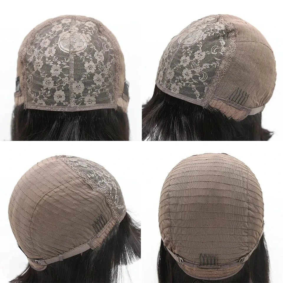Factory Dropship Virgin Bob Wig Natural Black Short Wig Human Hair Bob Wigs With Bangs For Black Women