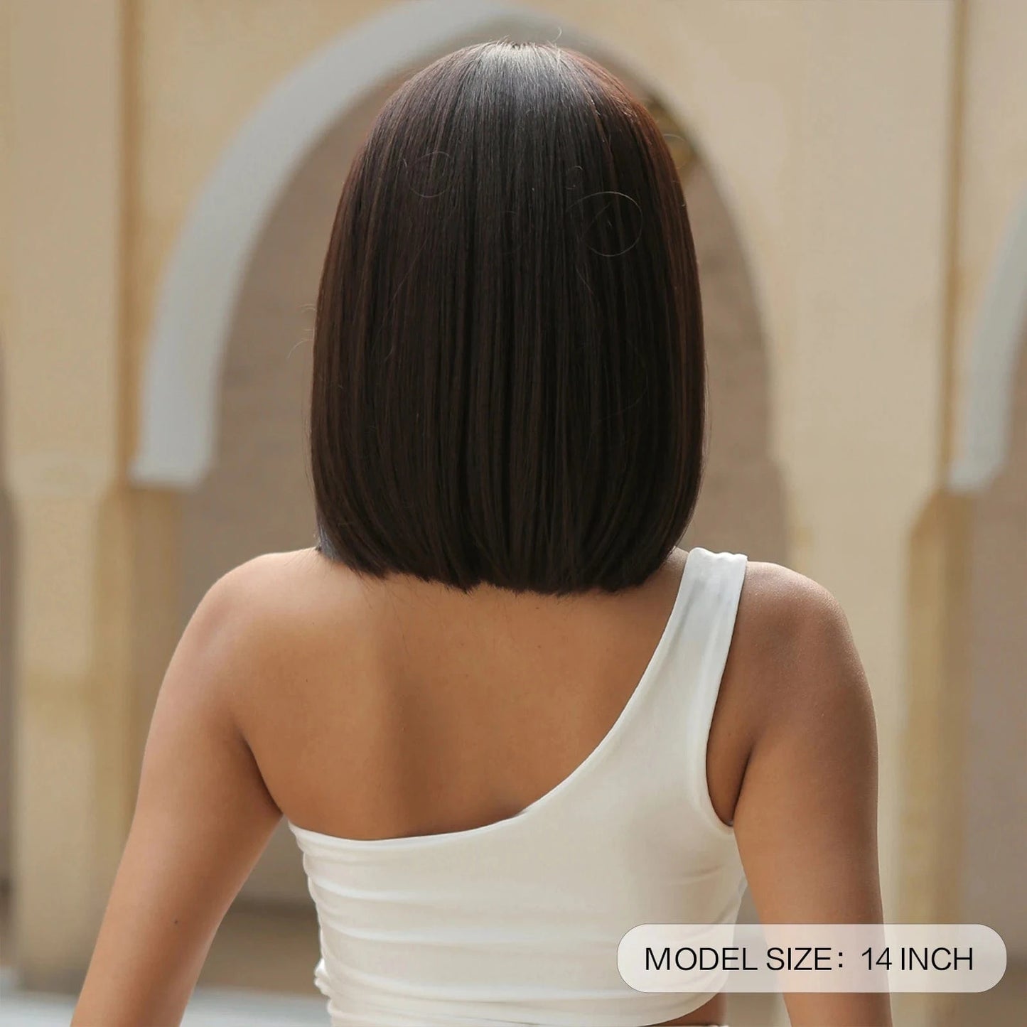 Factory Outlet Black Brown Bob Synthetic Wigs with Bangs Short Straight Daily Wig for Women Party Lolita Natural Looking Hair