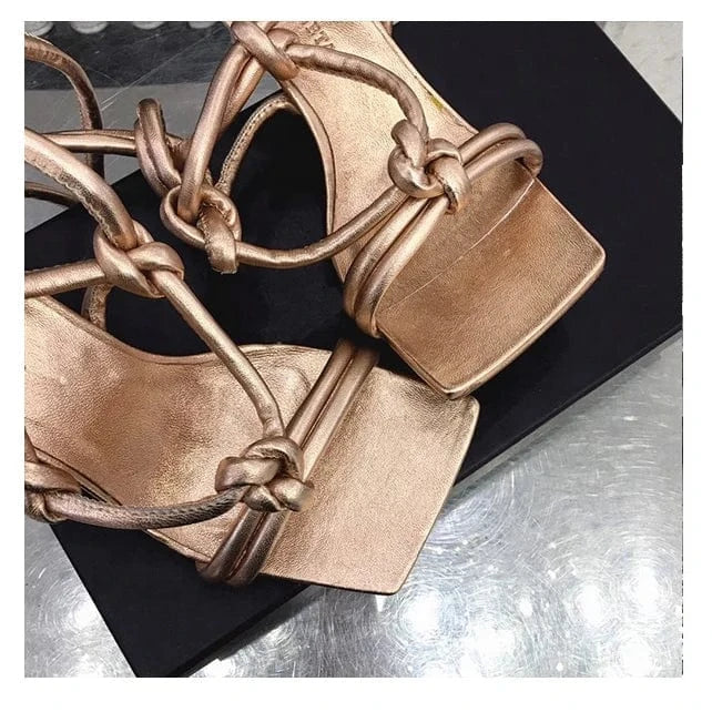 factory price custom made low price colors square toe stiletto knitted special design women heel sandals for ladies