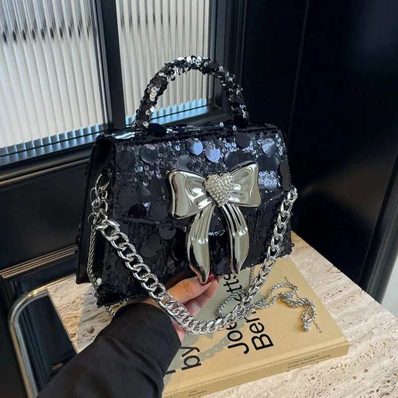 Factory wholesale handbags 2024 Light Lady Sequins Small Square Bags Lady Design Purses For Female
