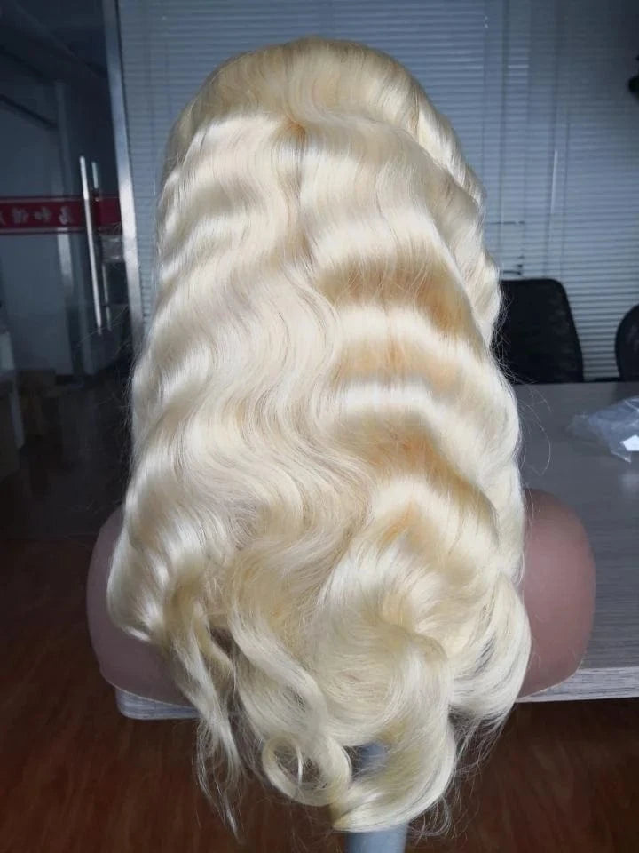 Factory Wholesale Human Virgin indian brazilian Hair 613 blonde 13x4 Transparent Lace Front Wig Deals