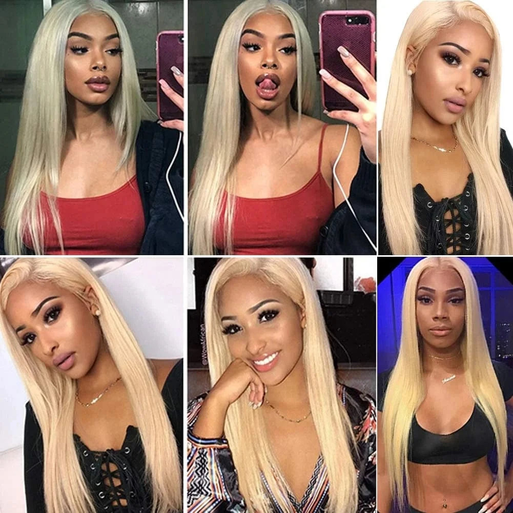 Factory Wholesale Human Virgin indian brazilian Hair 613 blonde 13x4 Transparent Lace Front Wig Deals