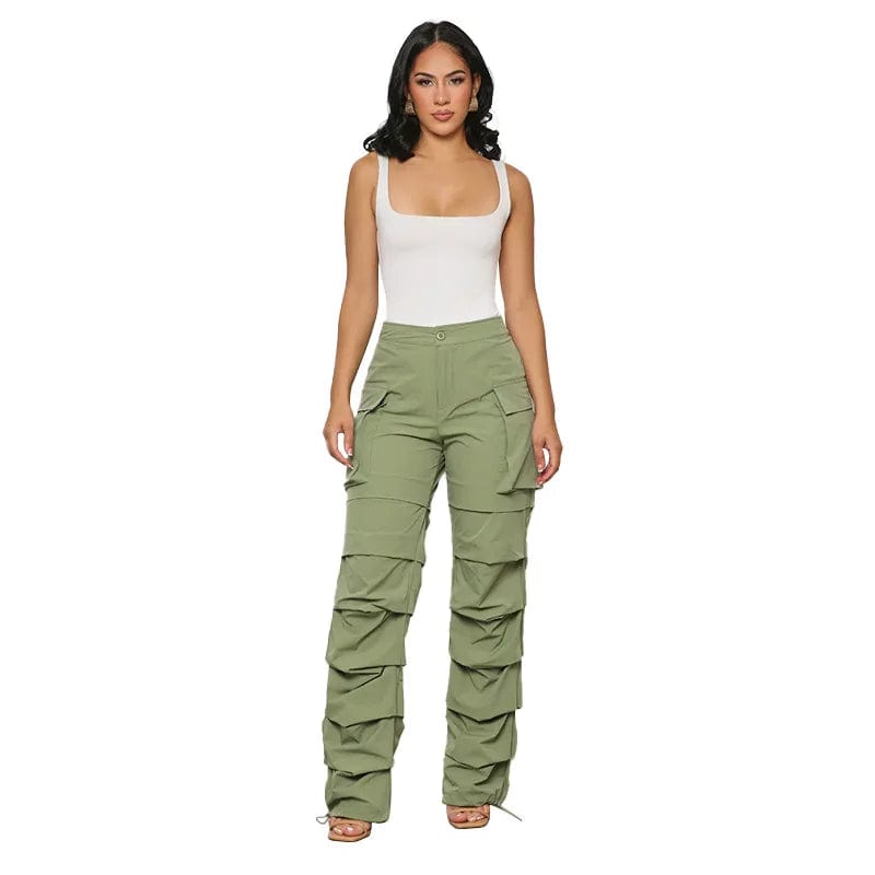 fall 2024 women Cargo Pants Ruched Pockets Casual Streetwear Baggy Trousers Korean Harajuku Vintage Loose Trouser