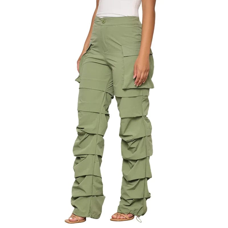 fall 2024 women Cargo Pants Ruched Pockets Casual Streetwear Baggy Trousers Korean Harajuku Vintage Loose Trouser