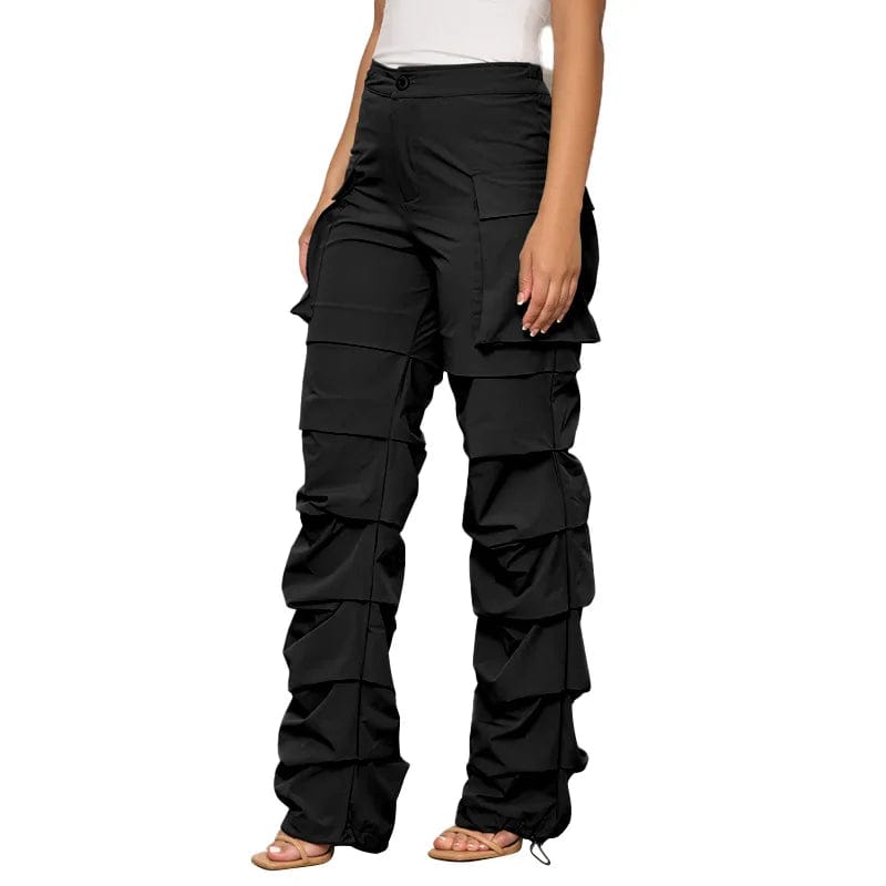 fall 2024 women Cargo Pants Ruched Pockets Casual Streetwear Baggy Trousers Korean Harajuku Vintage Loose Trouser