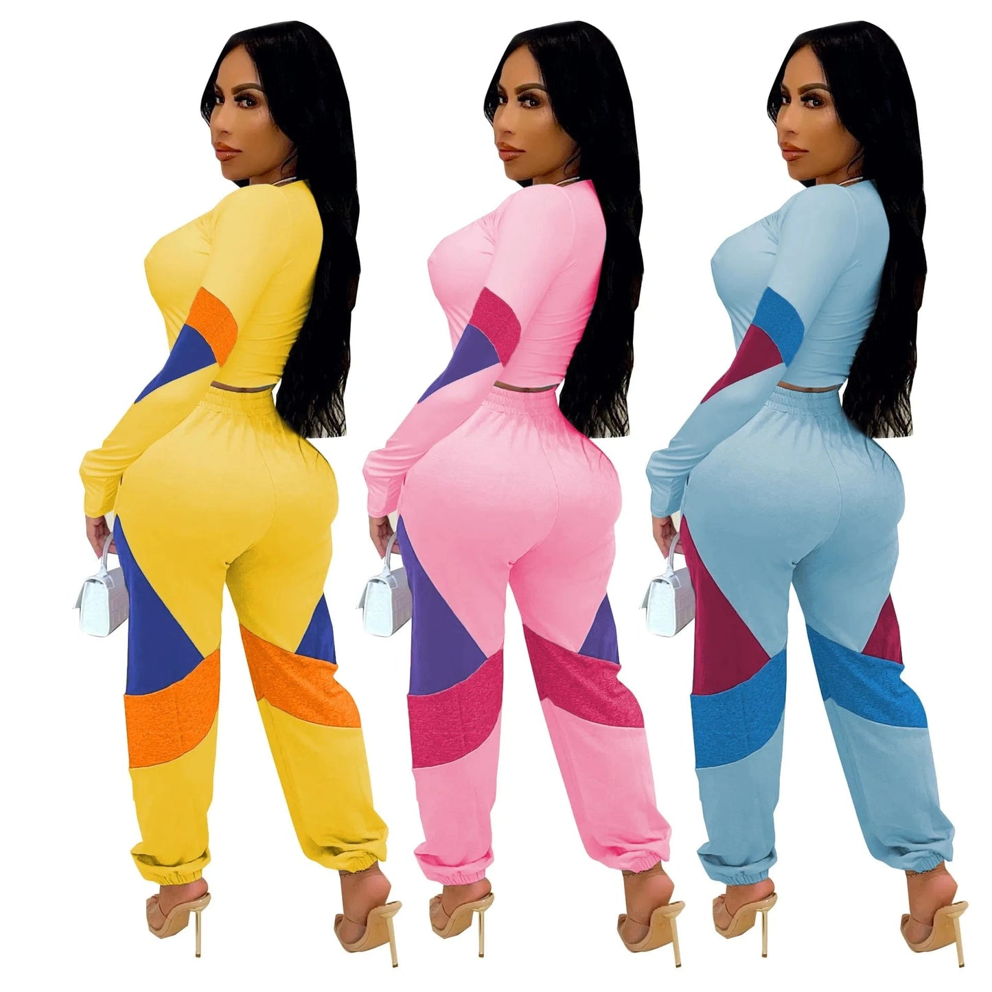 Fall Casual Streetwear Fashion Print Women's Pants Sets Long Sleeve Sweat Suit Set Women Joggers Pants Two Piece Pants Set
