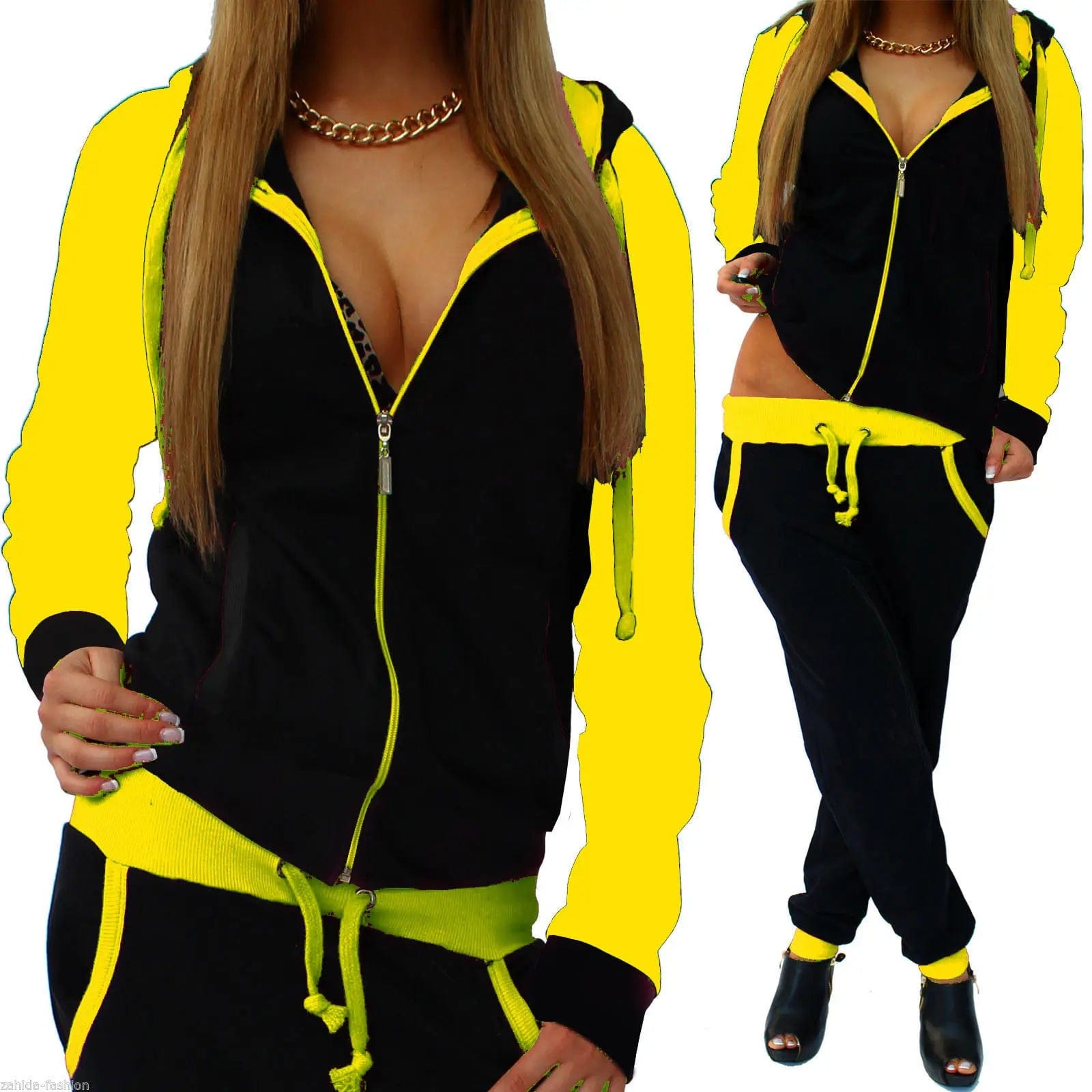 Fall Wholesale Femme Wear Sets Zipper Hoodie Tracksuit Long Sleeve Two Piece Track Jogging Suits Women