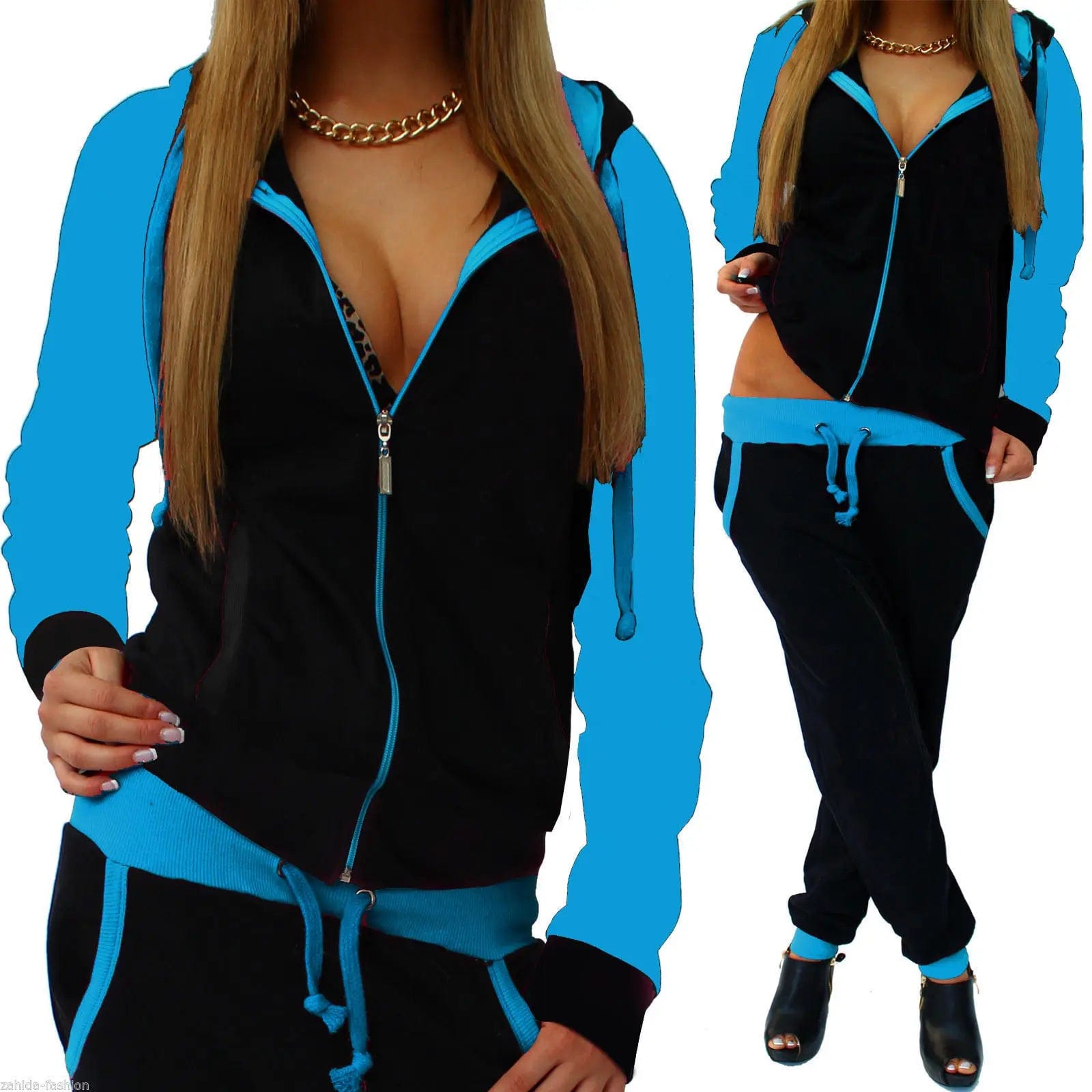 Fall Wholesale Femme Wear Sets Zipper Hoodie Tracksuit Long Sleeve Two Piece Track Jogging Suits Women