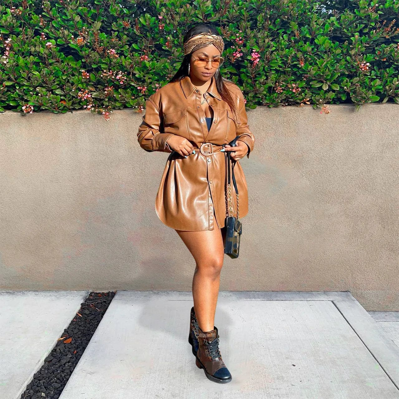 Fall Winter Womens Leather Coats Ladies Solid Long Coat Casual Long Jacket 2022 Women PU Coats with Belt