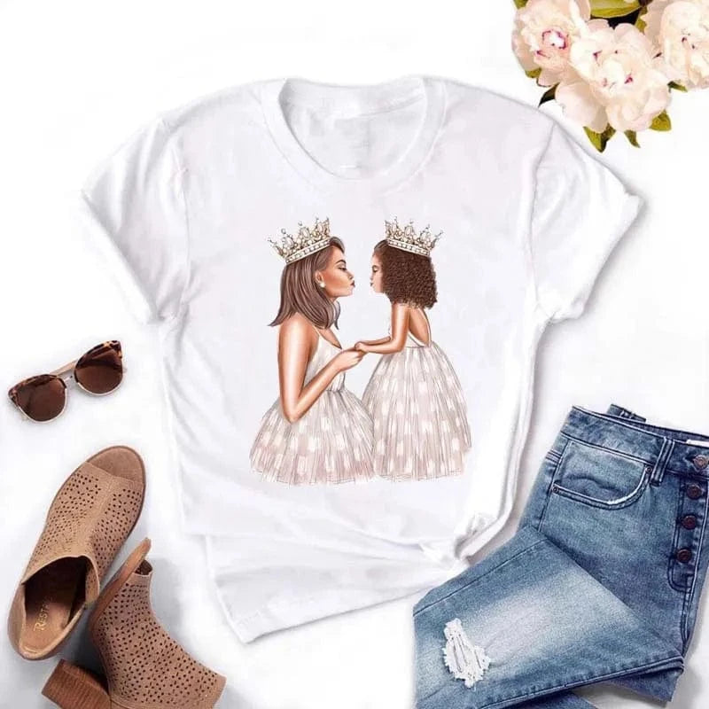 Family Cartoon Super Mom Life Momlife Mama Mother Summer Print Lady Outfits Top T Shirt Ladies Womens Graphic Female Tee T-Shirt