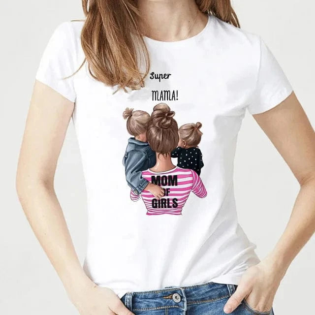 Family Cartoon Super Mom Life Momlife Mama Mother Summer Print Lady Outfits Top T Shirt Ladies Womens Graphic Female Tee T-Shirt