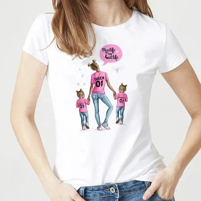 Family Cartoon Super Mom Life Momlife Mama Mother Summer Print Lady Outfits Top T Shirt Ladies Womens Graphic Female Tee T-Shirt