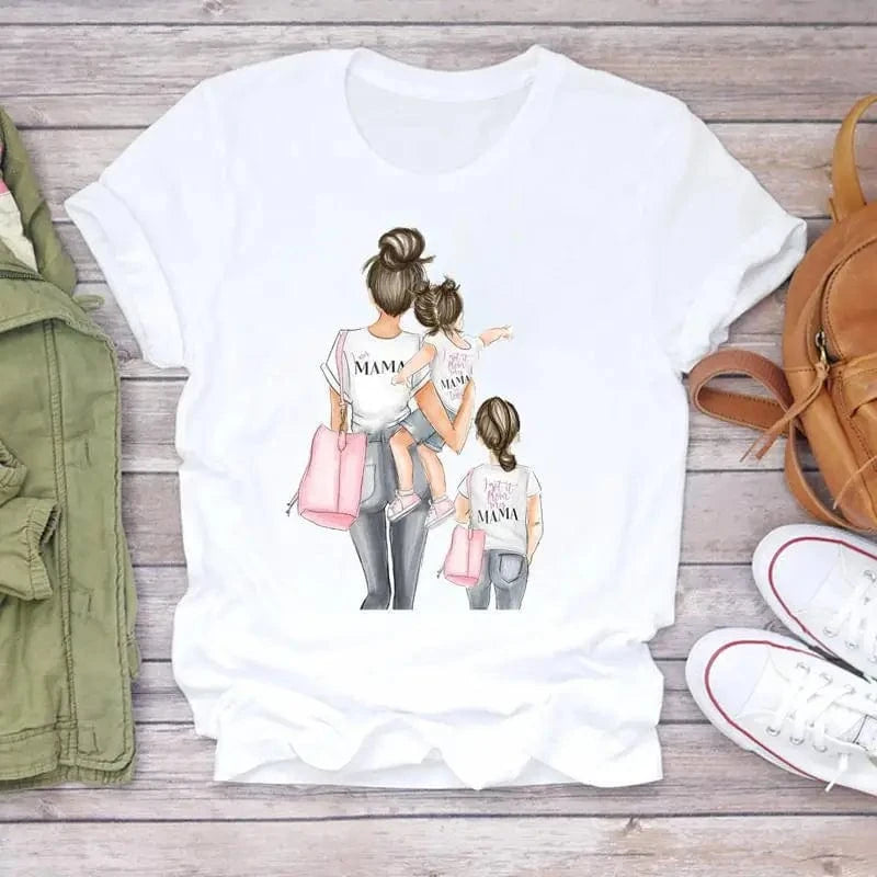 Family Cartoon Super Mom Life Momlife Mama Mother Summer Print Lady Outfits Top T Shirt Ladies Womens Graphic Female Tee T-Shirt