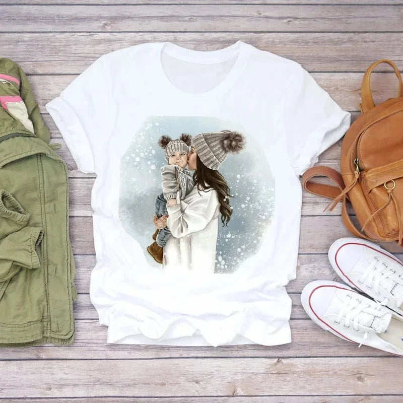Family Cartoon Super Mom Life Momlife Mama Mother Summer Print Lady Outfits Top T Shirt Ladies Womens Graphic Female Tee T-Shirt