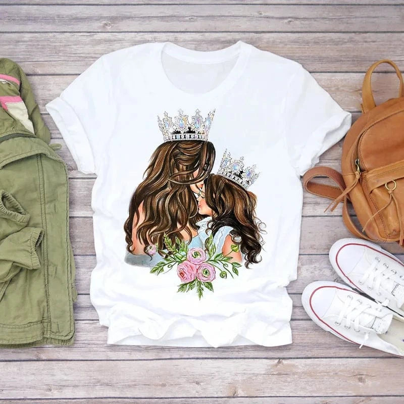 Family Cartoon Super Mom Life Momlife Mama Mother Summer Print Lady Outfits Top T Shirt Ladies Womens Graphic Female Tee T-Shirt