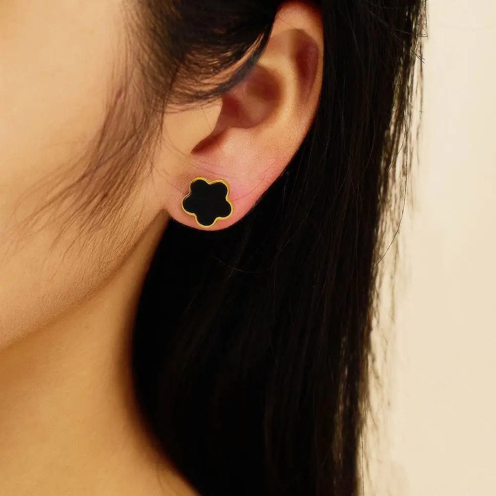 FANJIN Waterproof Non Tarnish Chunky 18k Gold Plated Women Aretes Acero Inoxidable Stainless Steel Fashion Jewelry Earrings