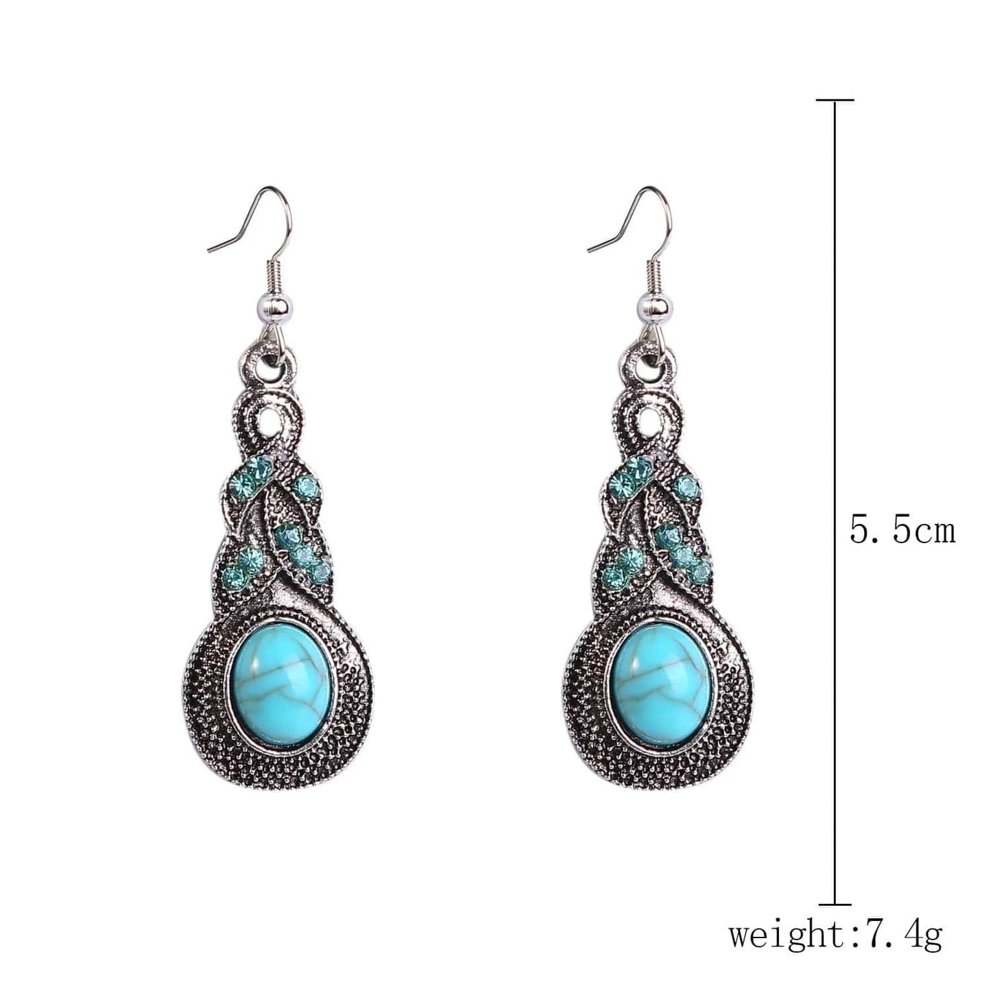 fashion / 1 New Arrivals Retro Bohemian Turquoise Stone tribal earrings Vintage Drop Earrings Long Boho Earrings Jewelry for Women Gifts