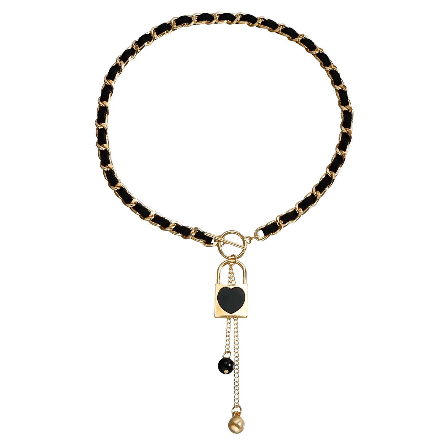 fashion / 18inches / Lock Random Sexy Wrapped Velvet Chain Black Heart-shaped Gold Butterfly Necklace for Women Girls Collarbone Chain Tassel Collar Bulk