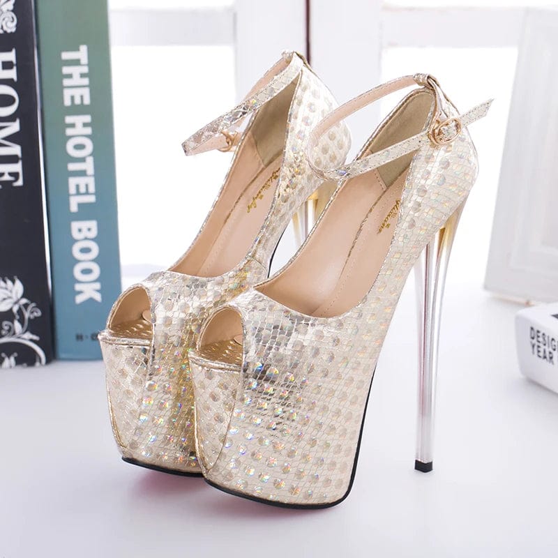 Fashion 19 CM Stiletto Heels Sexy Platform Shoes Summer Latest Sandals Ladies Ankle Strap Sandals Women