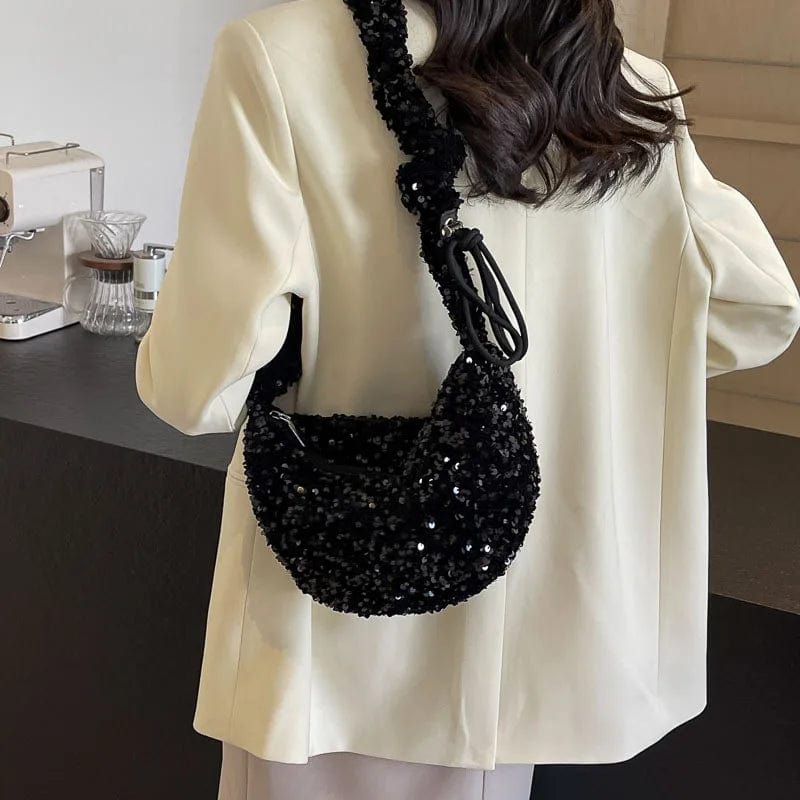 Fashion 2024 Summer Luxury Designer Ladies Sequins Underarm Purse Dumpling Bags for Women
