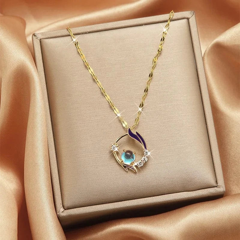 fashion / 43 Luxury Shiny Stainless Steel 18k Gold Zircon Heart Butterfly Pendant Necklace Women Boutique Pearl Flower Leaf Necklace for Gift