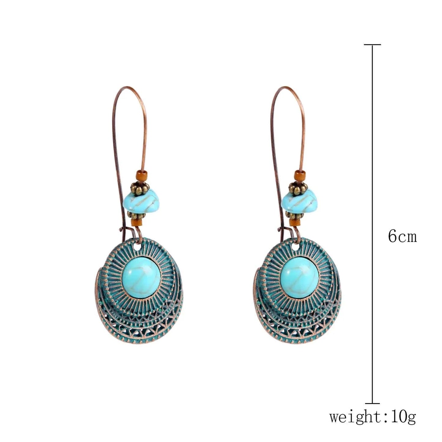 fashion / 7 New Arrivals Retro Bohemian Turquoise Stone tribal earrings Vintage Drop Earrings Long Boho Earrings Jewelry for Women Gifts