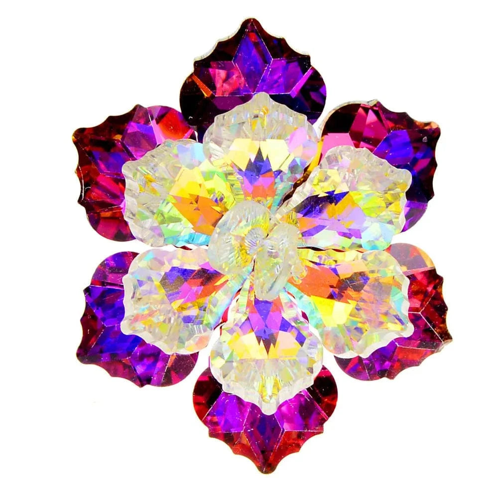 Fashion brooch / 1* / As shown in the figure Hot selling fashion custom gradient color women's high-end accessories crystal flower brooch fashion women's jewelry