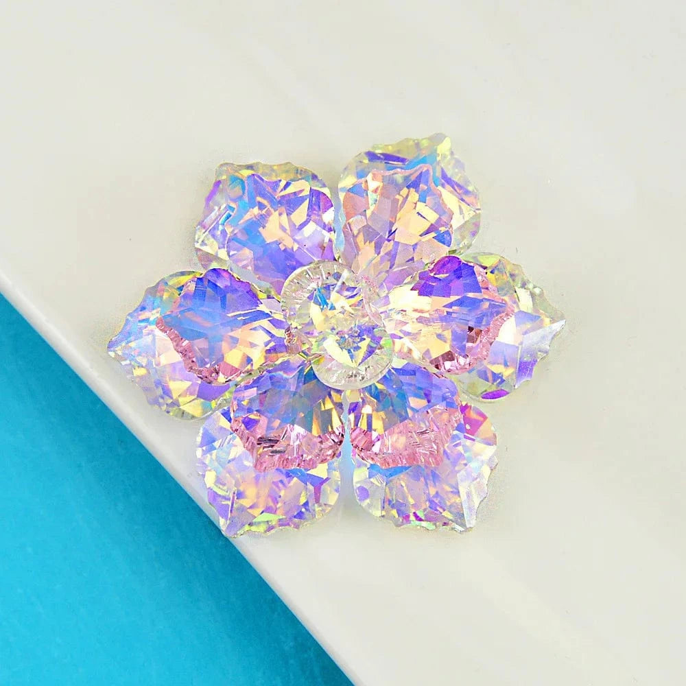Fashion brooch / 6* / As shown in the figure Hot selling fashion custom gradient color women's high-end accessories crystal flower brooch fashion women's jewelry