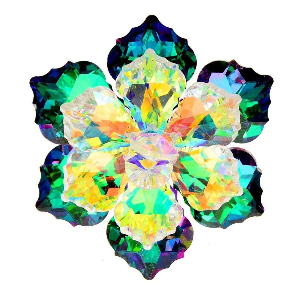 Fashion brooch / 7* / As shown in the figure Hot selling fashion custom gradient color women's high-end accessories crystal flower brooch fashion women's jewelry