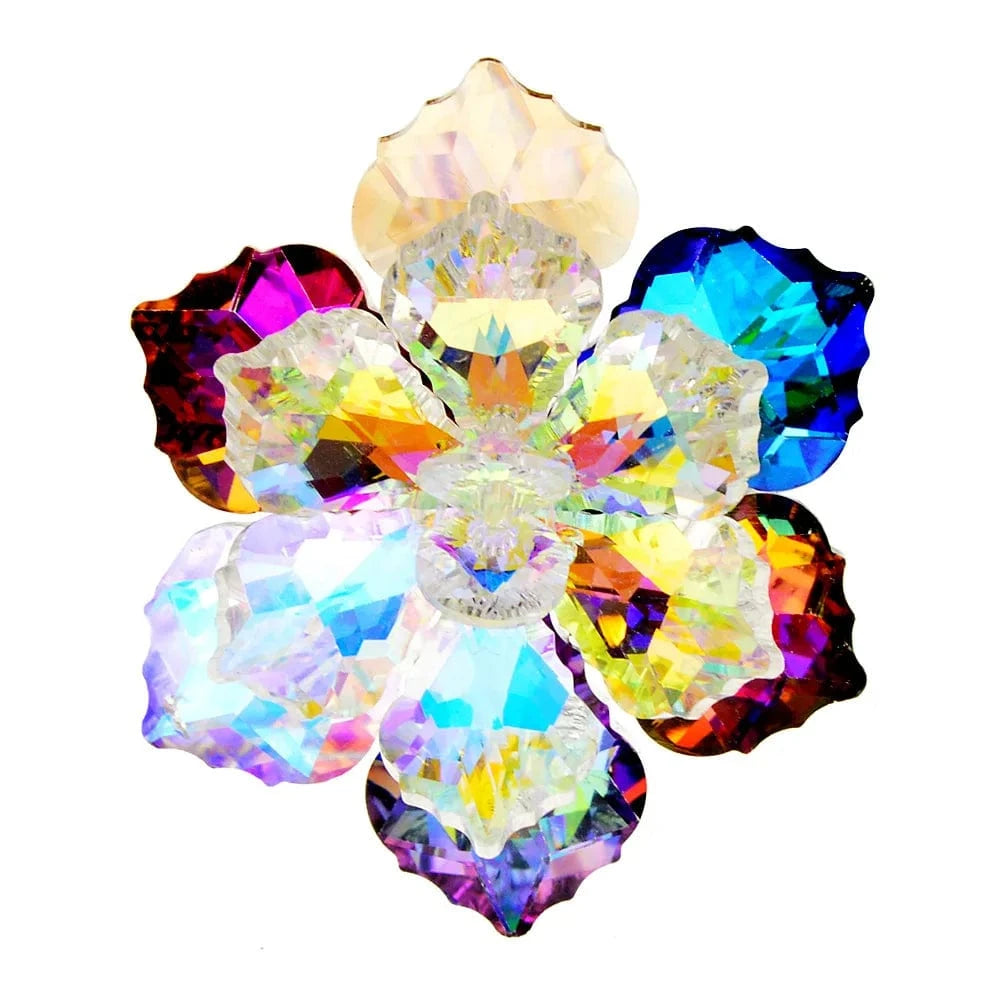 Fashion brooch / 8* / As shown in the figure Hot selling fashion custom gradient color women's high-end accessories crystal flower brooch fashion women's jewelry