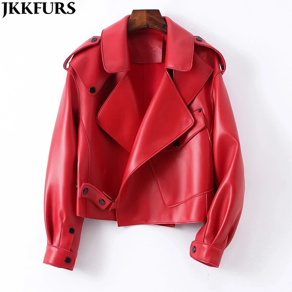Fashion Design Crop Leather Bomber Jacket Real Leather Jacket  Motorcycle Jacket Coat