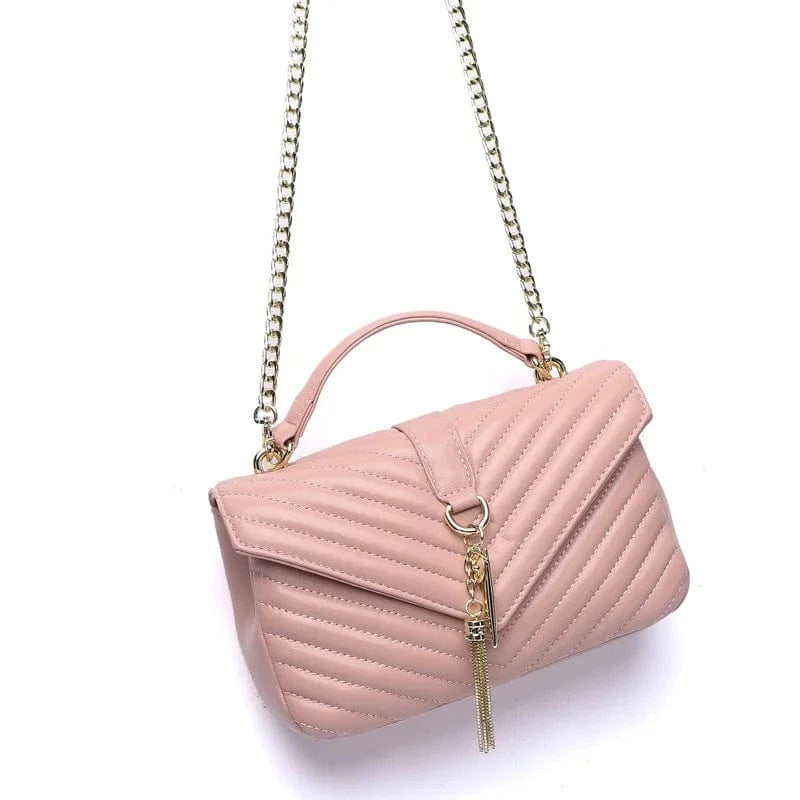 fashion designer custom high quality luxury genuine leather metal decoration pendant women's shoulder messenger bags handbags