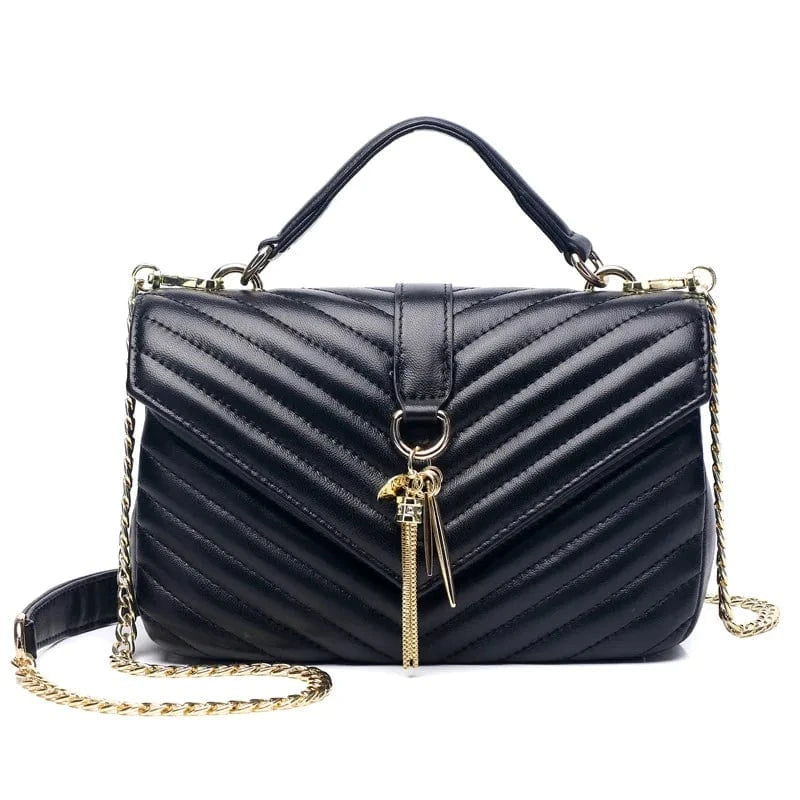 fashion designer custom high quality luxury genuine leather metal decoration pendant women's shoulder messenger bags handbags