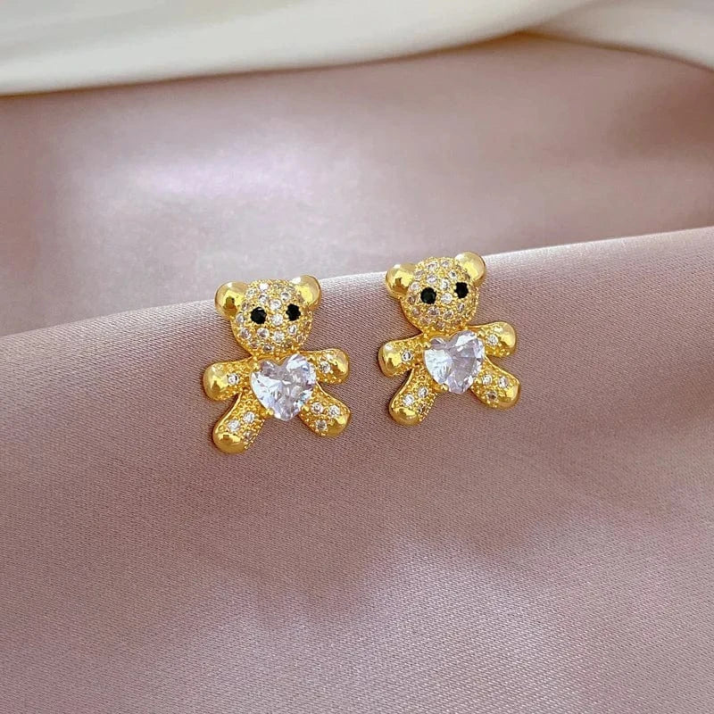 Fashion Diamond 18k Plated Bear Zircon Fashion Jewelry Set Wedding Party Jewelry Sets for Women