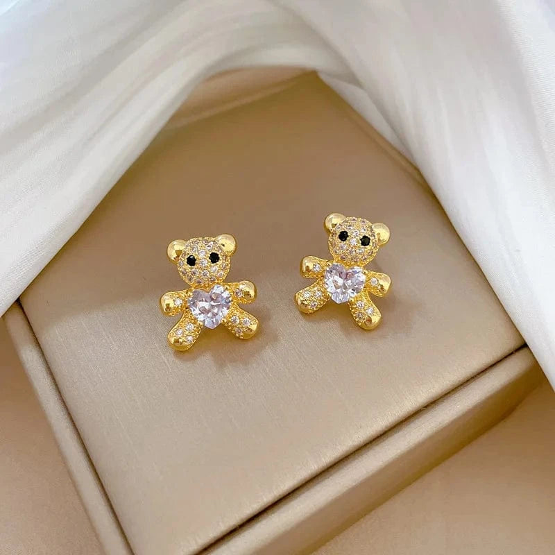Fashion Diamond 18k Plated Bear Zircon Fashion Jewelry Set Wedding Party Jewelry Sets for Women