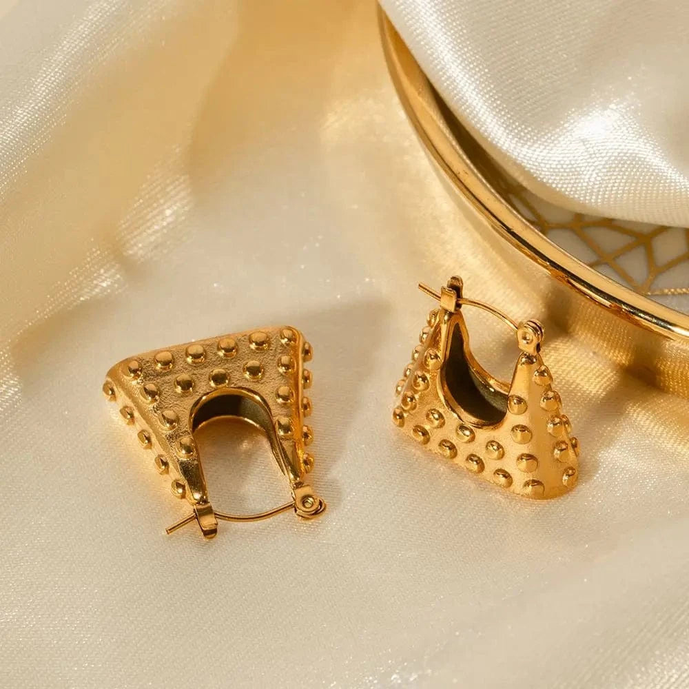 Fashion / E1947 E1947 PVD Tarnish Free Stainless Steel Parcel Earrings Bag Shape Women Luxury Jewelry Set