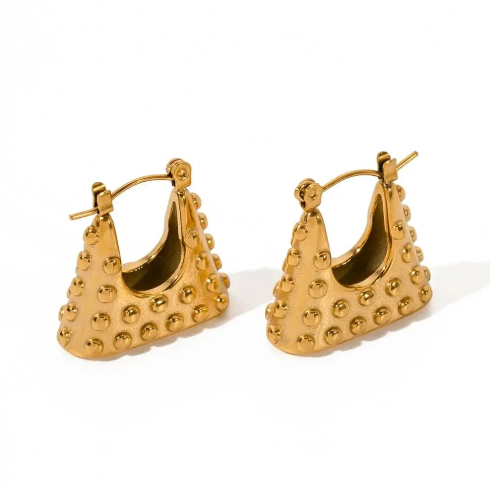 Fashion / E1947 E1947 PVD Tarnish Free Stainless Steel Parcel Earrings Bag Shape Women Luxury Jewelry Set